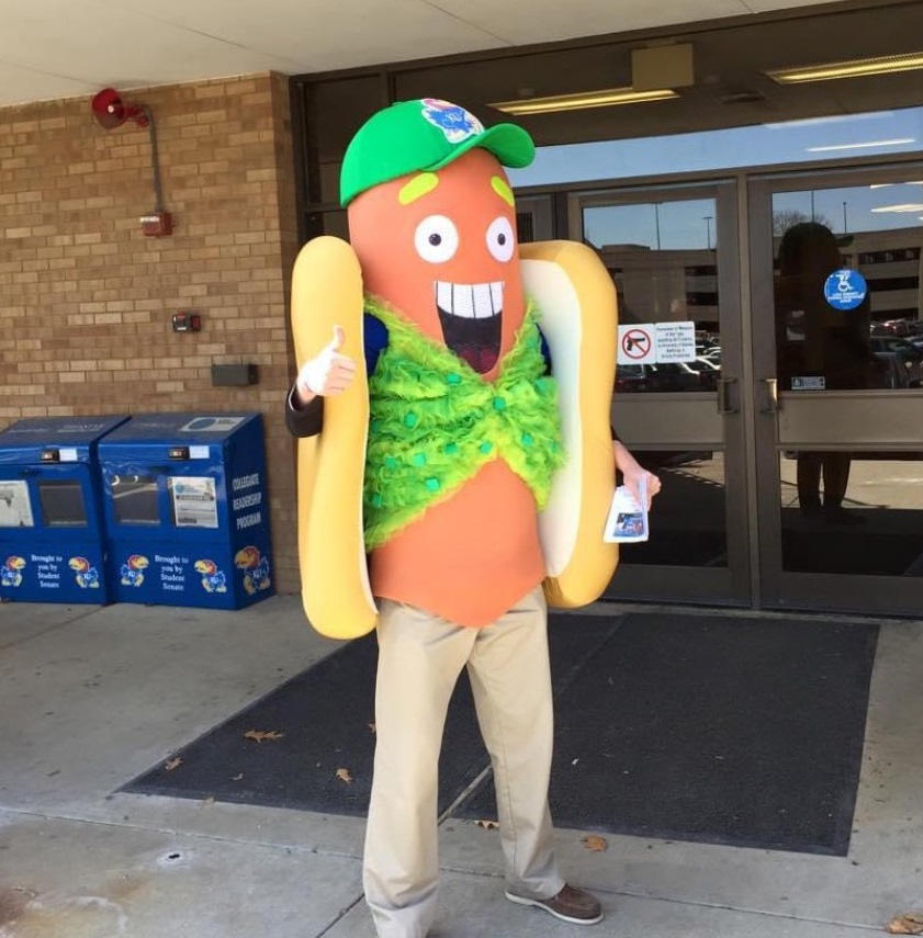 PHOTO This Hot Dog Mascot Hangs Around KU Campus