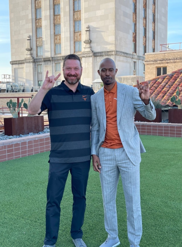 PHOTO Chris Beard With TJ Ford In Downtown Austin Tonight