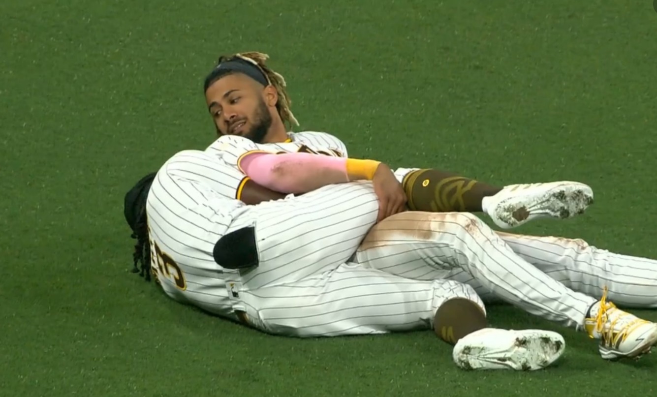 PHOTO Fernando Tatis Jr Spooning On Field With Teammate