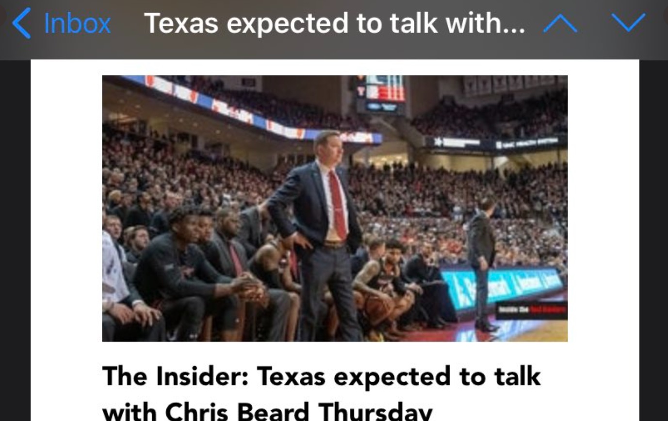 PHOTO Texas AD Talked To Chris Beard Before Buyout Dropped To $4 Million