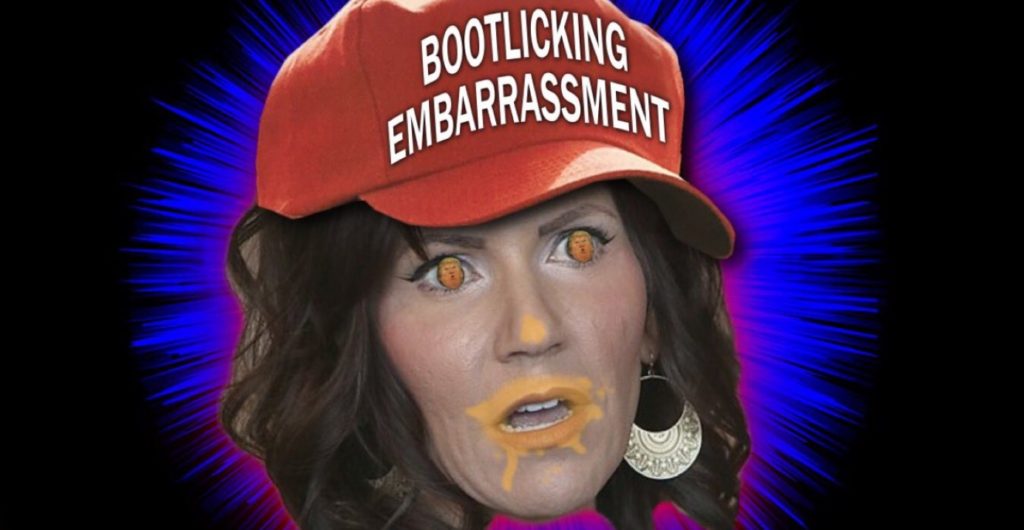 PHOTO Bootlicking Embarrassment Evil Face Kristi Noem Meme