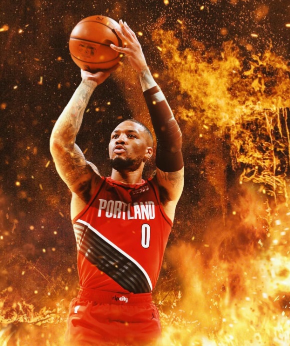 PHOTO Damian Lillard Was So Hot A Fire Erupted Around Him In Game 5