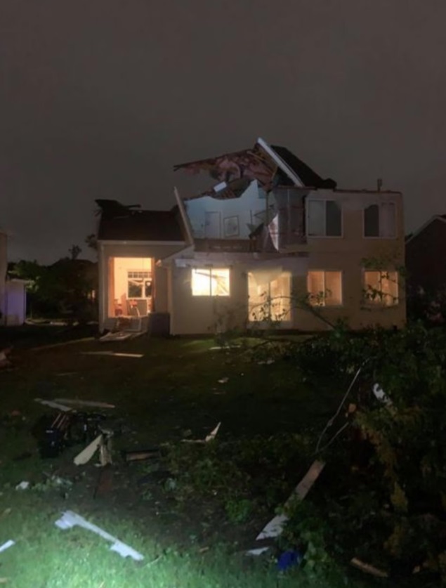 PHOTO Home In Naperville Illinois Stil Had The Lights On After Insulation And Roof Were Ripped Out