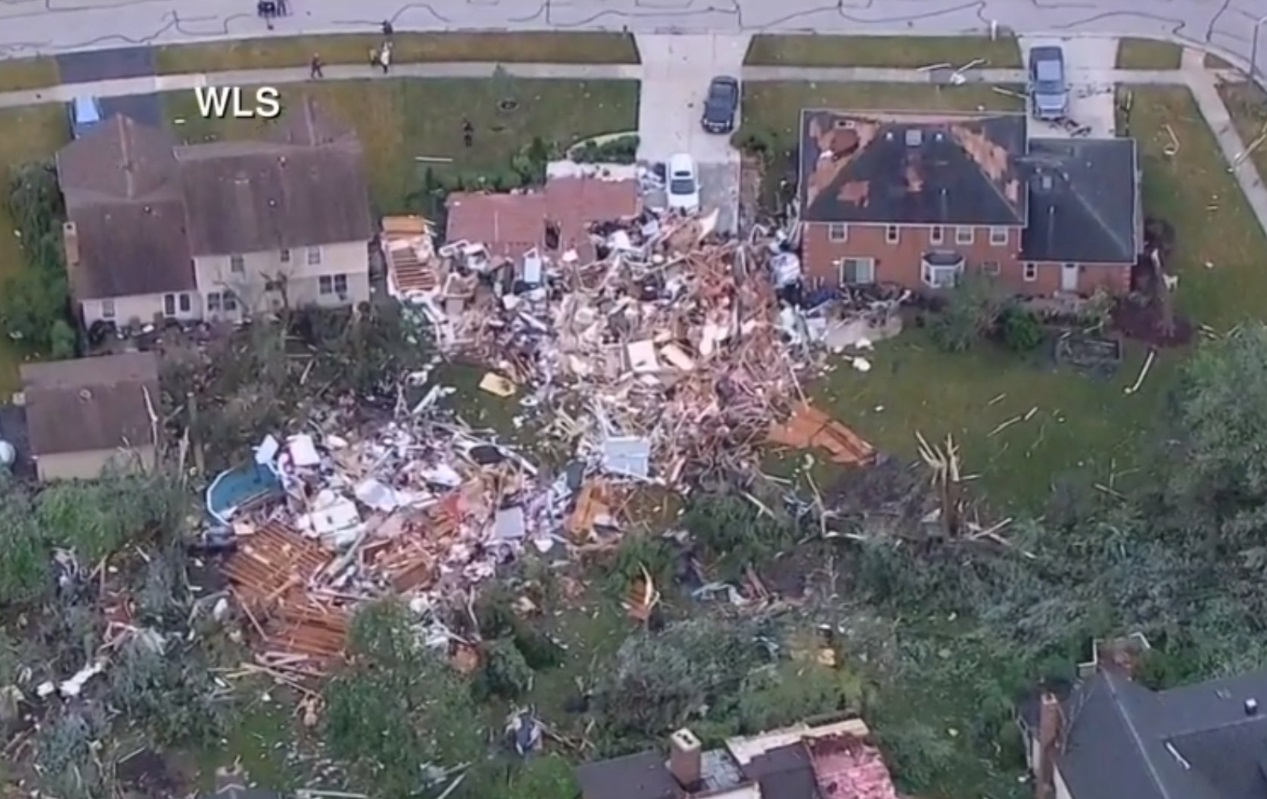 PHOTO One Home Obliterated By Tornado In Naperville But Two Homes On Either Side Remained Untouched