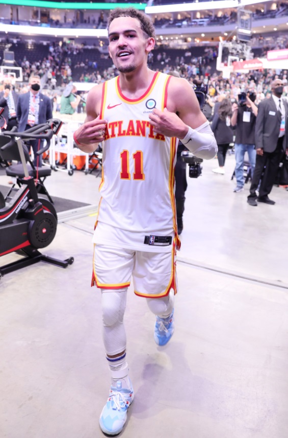 PHOTO Trae Young Was Like Look At Me As He Walked Off Floor In Game 1 Of ECF's