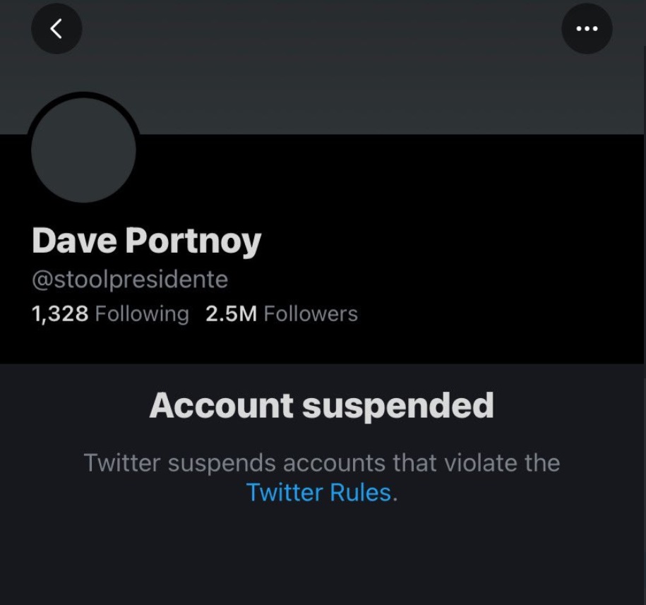 PHOTO Twitter Suspended Dave Portnoy's Account At 809 PM EST