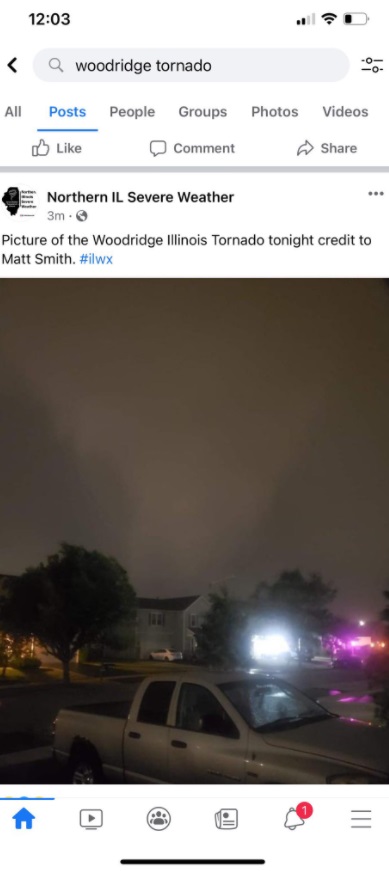 PHOTO View Of Tornado From Woodridge Illinois