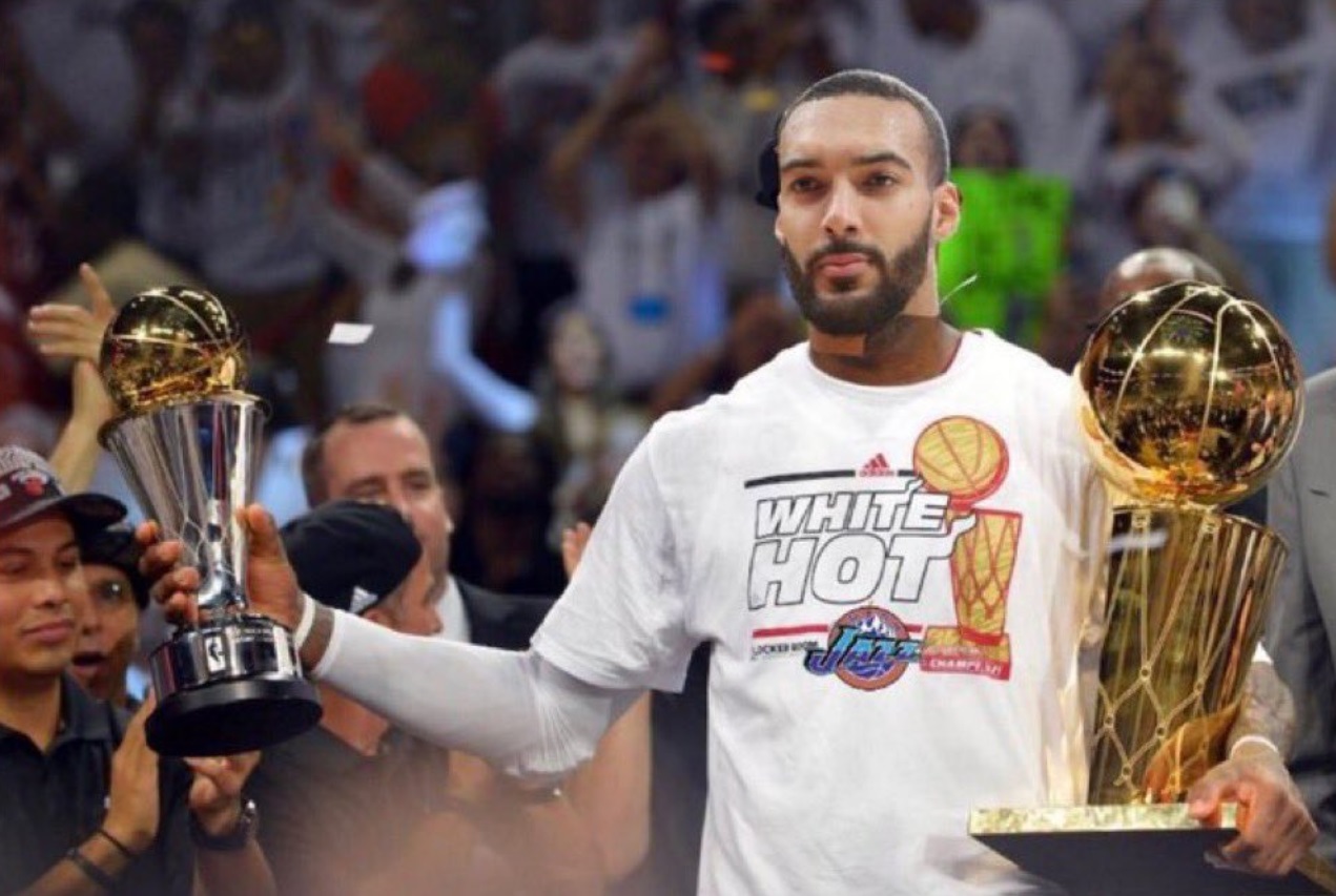 PHOTO What It Would Have Looked Like Seeing Rudy Gobert Hold The Larry O'Brien Trophy