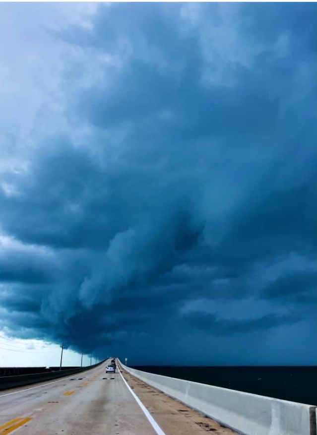 PHOTO 7 Mile Bridge Looking Like End Of World With Low Laying Clouds From Tropical Storm Elsa