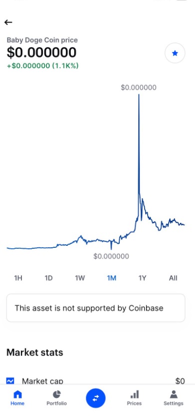 PHOTO Baby Doge Coin's Price Is Set At 0 Cents