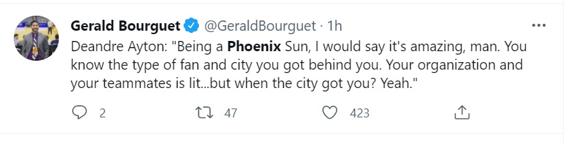 PHOTO DeAndre Ayton Says The City Of Phoenix Has His Back