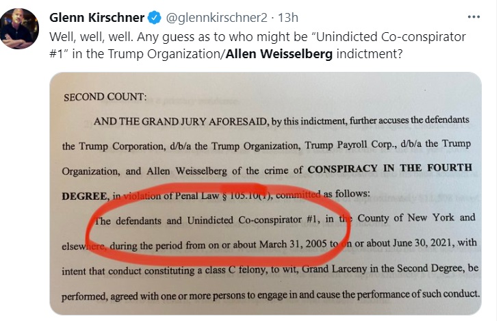 PHOTO Everyone Knows Who The Unindicted Co-Conspirator Is In The Allen Weisselberg Indictment