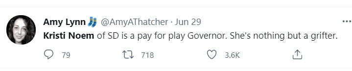 PHOTO Famous Democrat Calls Kristi Noem A Pay For Play Governor