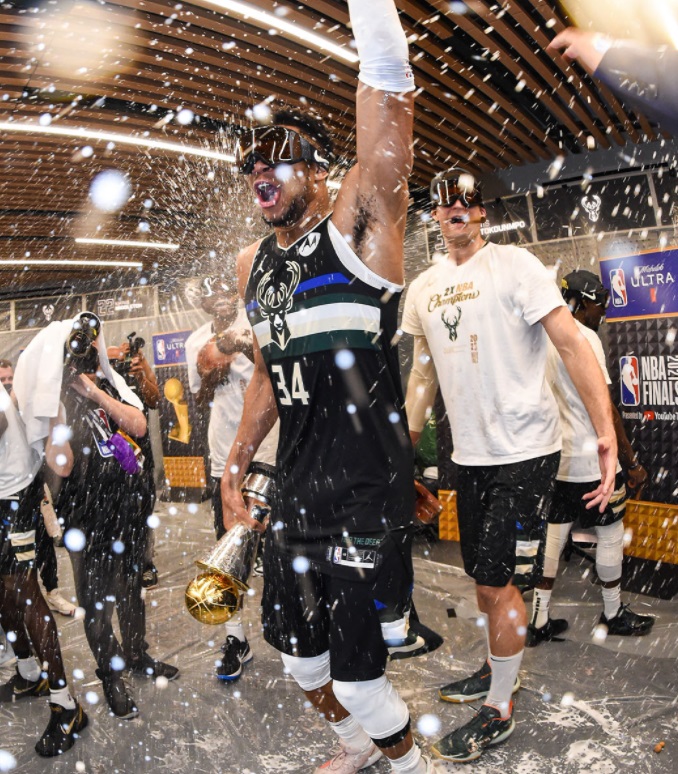 PHOTO Giannis Covered In Champagne Will Bring Tears To Your Eyes