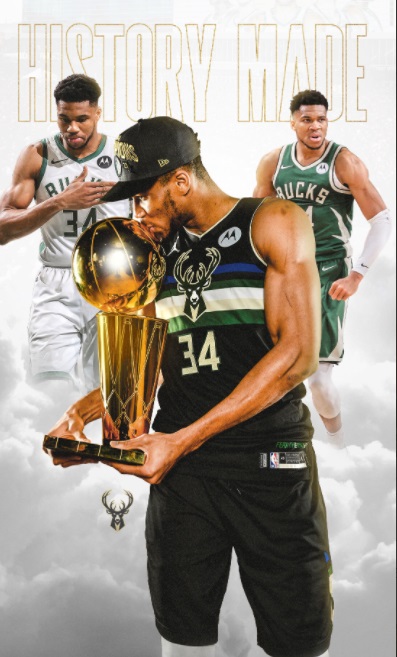 PHOTO Giannis Kissing The Larry O'Brien Trophy