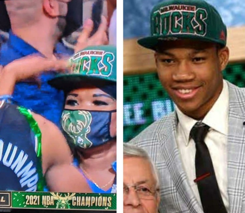 PHOTO Giannis' Mother Wore His Draft Night Hat During Game 6 Celebration