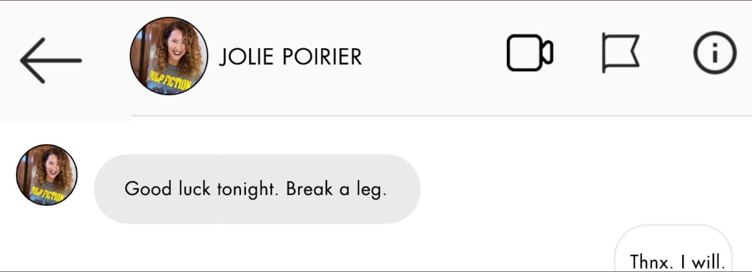 PHOTO Jolie Poirier DM'ing Conor McGregor Good Luck Before Fight