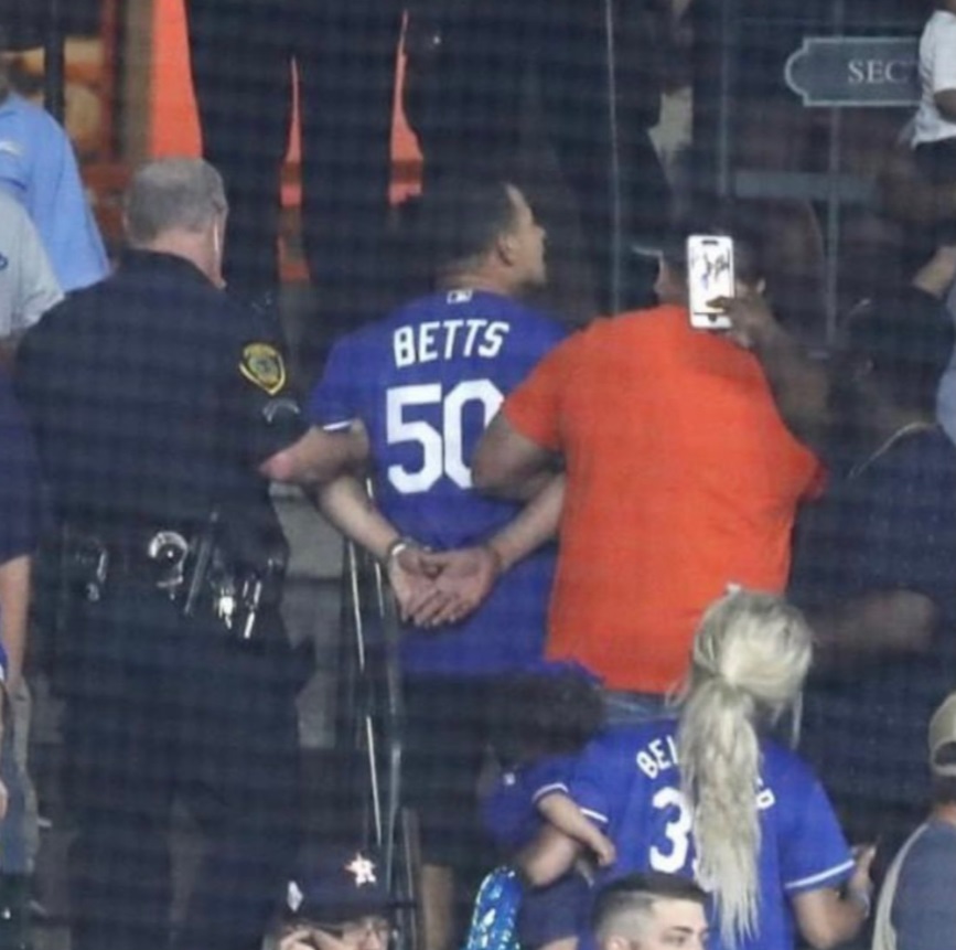 PHOTO Mookie Betts Fan Arrested At Dodger Stadium