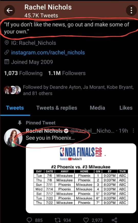 PHOTO Rachel Nichols Once Said If You Don't Like News Go Out And Make Some Of Your Own