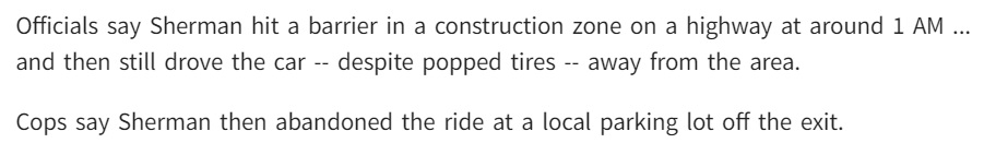 PHOTO Richard Sherman Drove Totaled Car Away From Construction Area With Flat Tires While Drunk