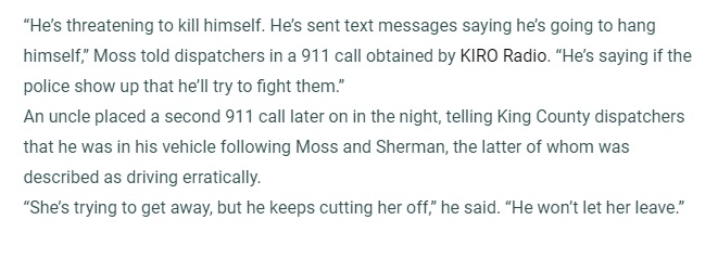 PHOTO Richard Sherman Kept Cutting His Wife Off And Wouldn't Let Her Leave While Driving And She Was Trying To Get Away