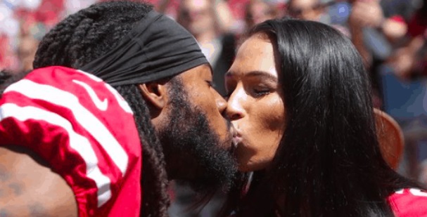 PHOTO Richard Sherman Kissing His Wife Ashley Moss