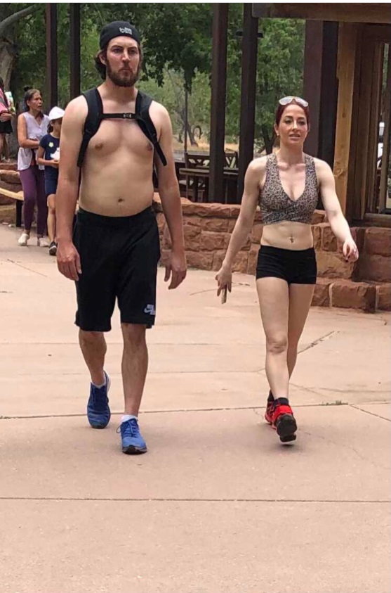 PHOTO Trevor Bauer At Zion National Park Hiking With Rachel Luba