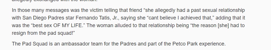 PHOTO Trevor Bauer's Accuser Bragging About Sleeping With Fernando Tatis Jr