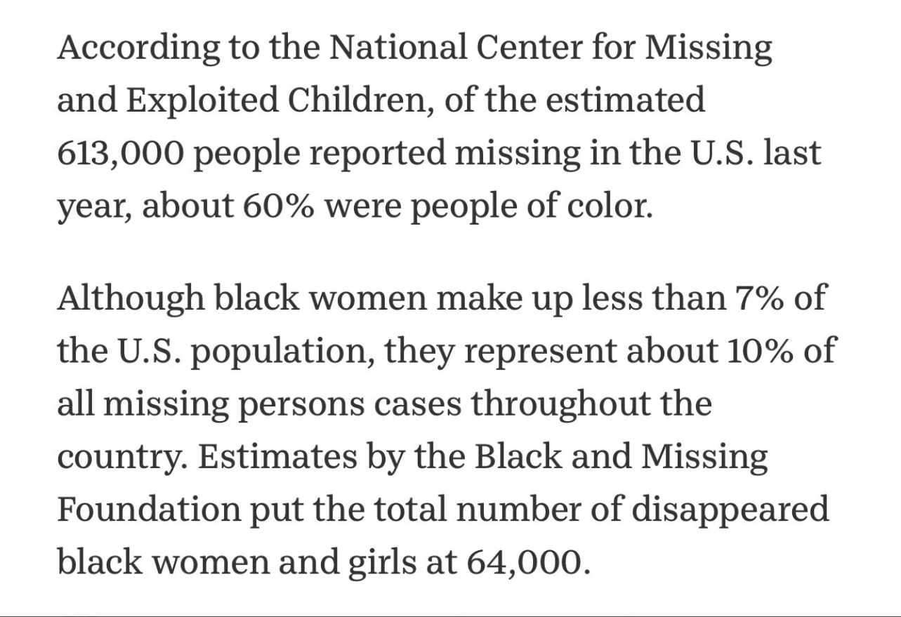 PHOTO 64,000 Black Women Are Missing In The USA And None Of Them Get The Coverage Gabby Petito Got