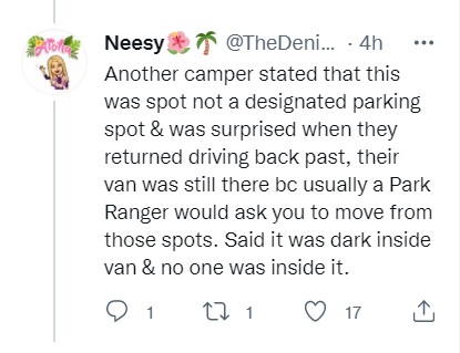 PHOTO Another Camper At Grand Teton National Park Spotted Brian Laundire Illegally Parking Camper Van In A Non Designated Parking Spot And When The Driver Came Back By The Van Was Still There