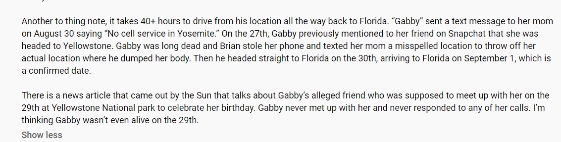 PHOTO Brian Laundrie Sent Gabby Petito's Mom A Fake Location To Throw Off The Location Where He Dump Her Body