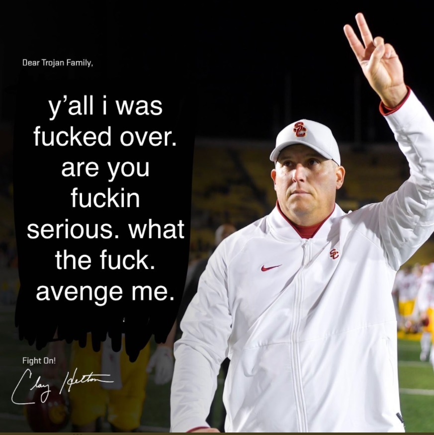 PHOTO Clay Helton Dropping F Bombs After Getting Fired Meme
