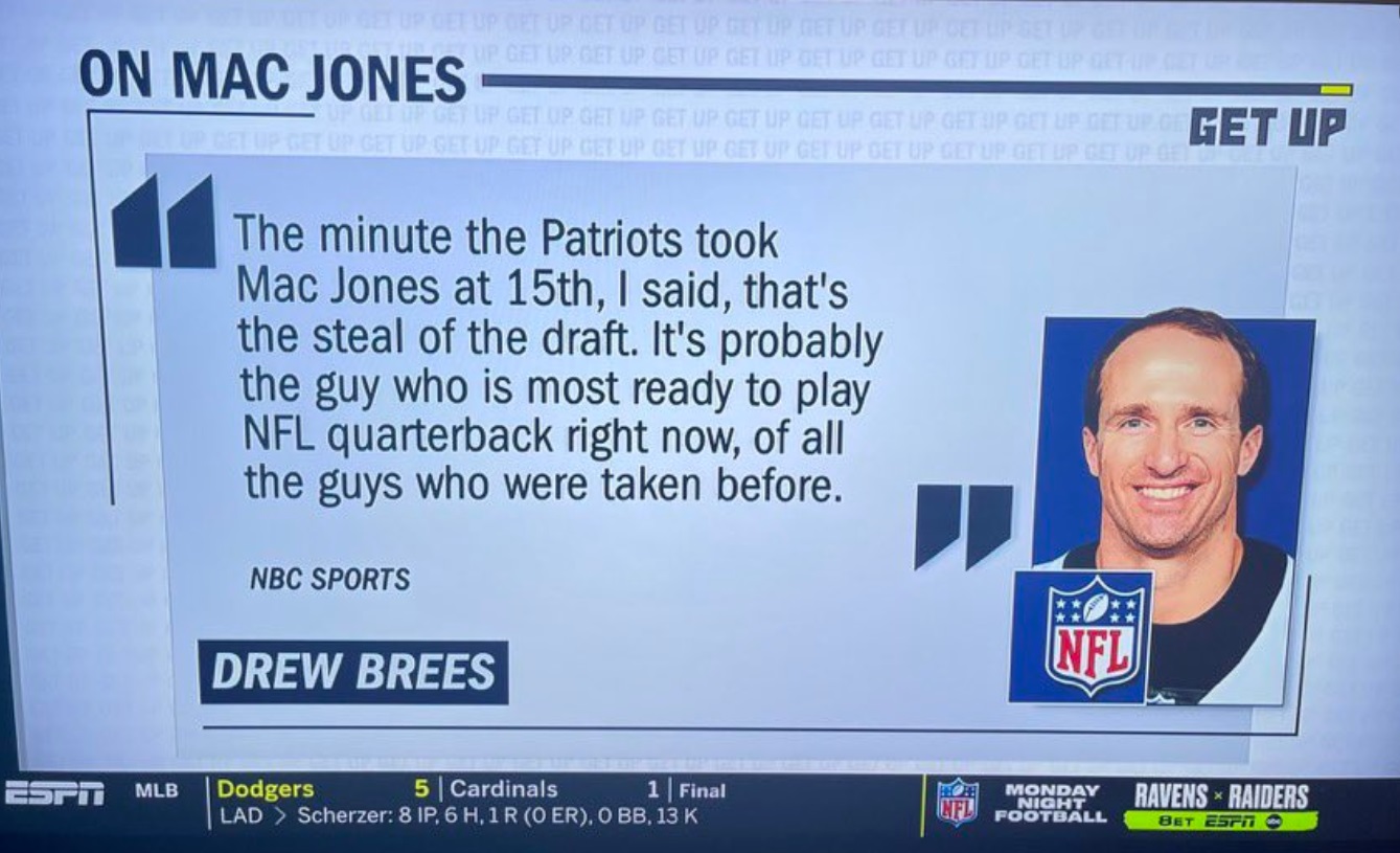 PHOTO Drew Brees Says Mac Jones Is Most Ready To Play QB Of Any QB Drafted Before Him