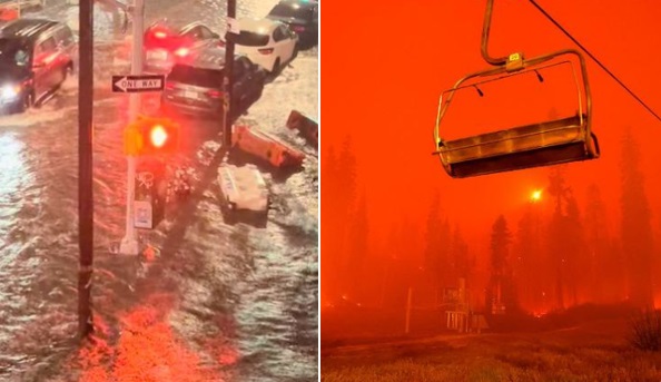 PHOTO East Coast Disaster Vs West Coast Right Now