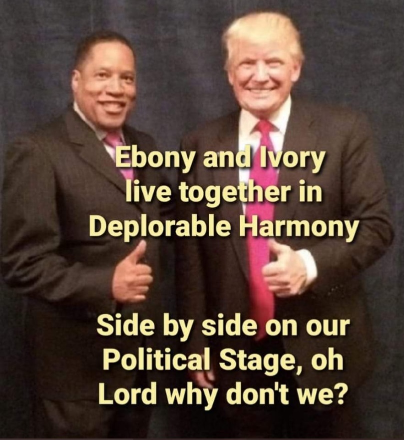 PHOTO Ebony And Ivory Live Together In Deplorable Harmony Larry Elder Donald Trump Meme