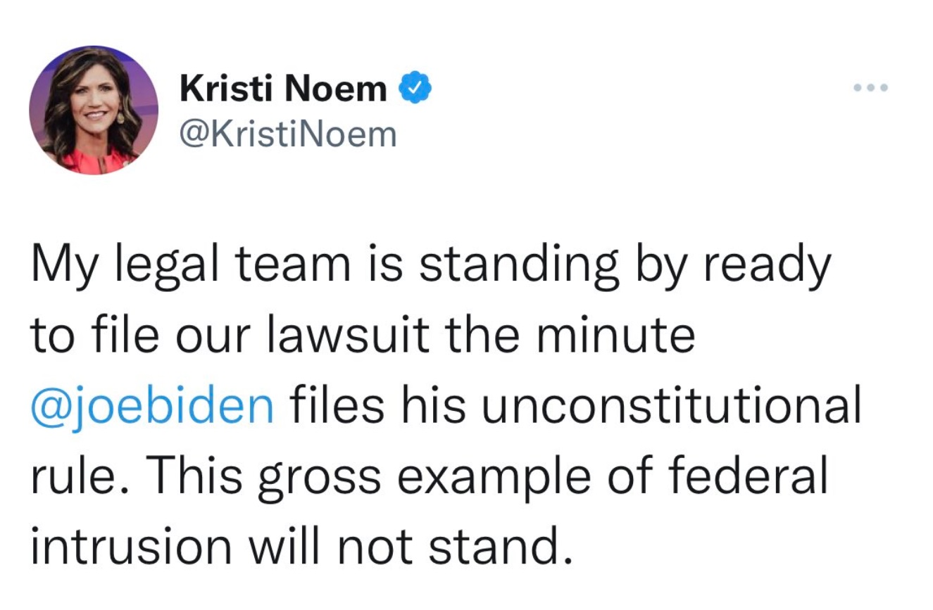 PHOTO Kristi Noem Pretending She Has A Real Legal Team