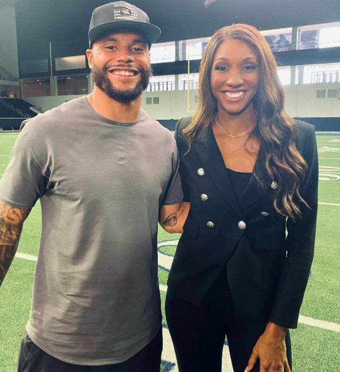 PHOTO Maria Taylor Is One Inch Shorter Than Dak Prescott Standing Next To Him