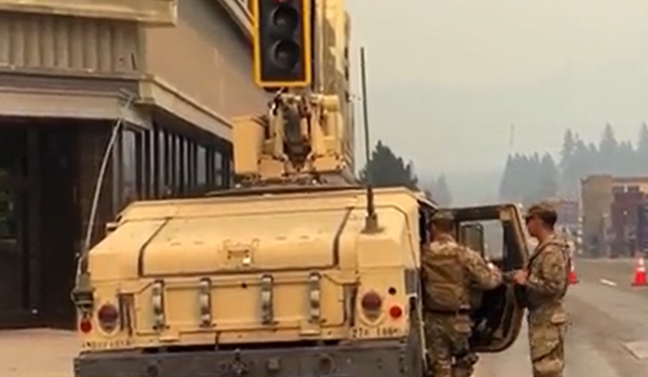 PHOTO Military Vehicles Driving On The Streets Of Lake Tahoe