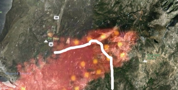 PHOTO Of Lake Tahoe Overnight Fire Growth