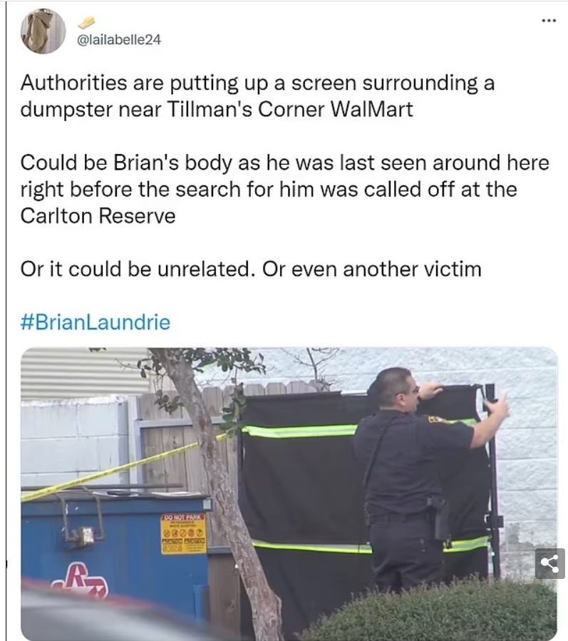 PHOTO Police Covering Up Brian Laundrie's Body Found In Tillman's Corner Alabama