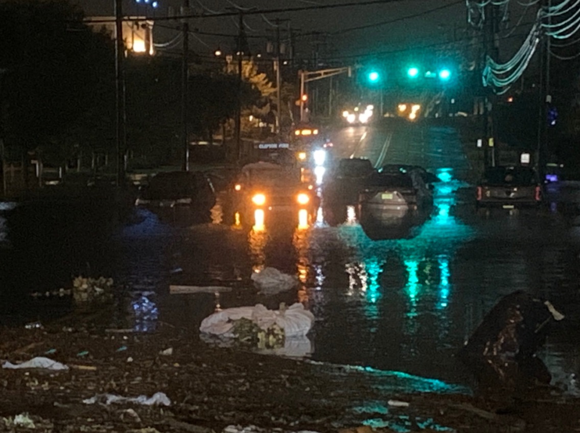 PHOTO Rescues And Searches For People Going On In Very Dark Flooded Streets Of Passaic NJ