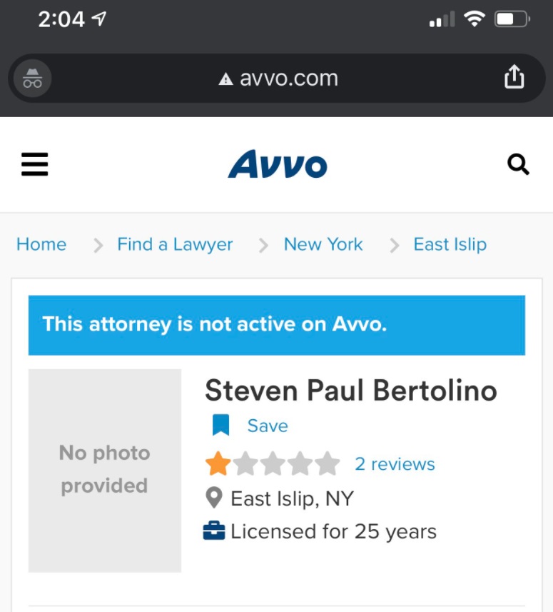 PHOTO Someone Left A Review On Brian Laundrie's Attorney Page That The Attorney Didn't Warn Them About Aiding And Abetting While Brian Was On The Run