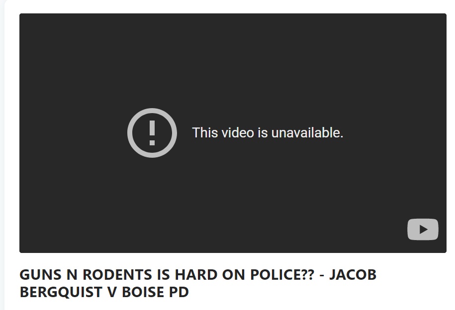 PHOTO Boise Police Missed Tell Tale Sign That Jacob Bergquist Was Dangerous By Ignoring His Video Guns N Rodents Is Hard On Police Jacob Bergquist Vs Boise PD