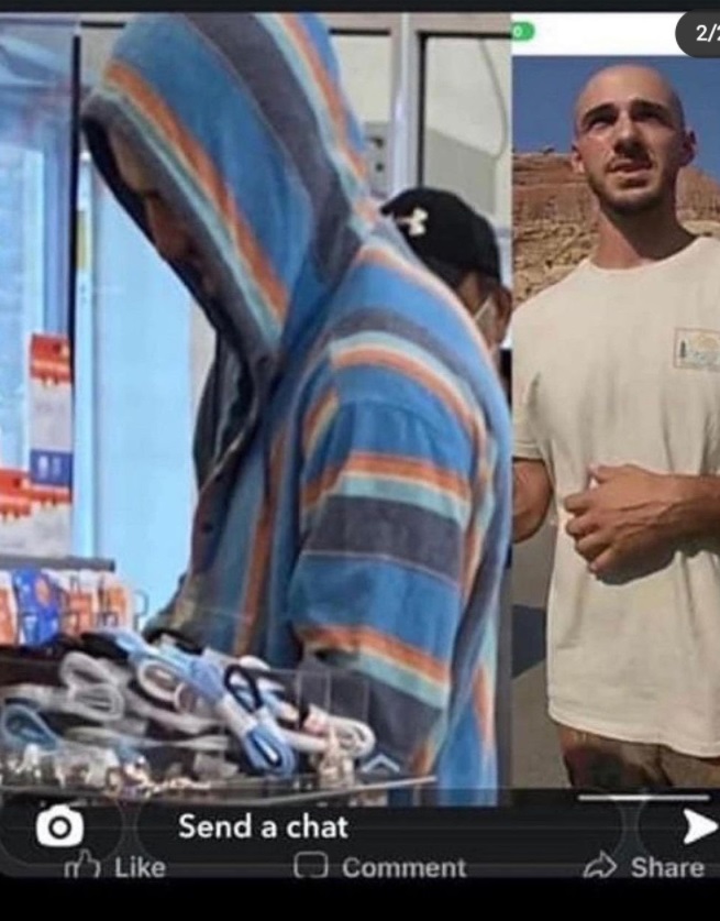 PHOTO Brian Laundrie At The Counter Paying For A Large Tarp A Comforter And A Lawn Chair Pad In Eastern Pennsylvania