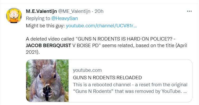 PHOTO Jacob Bergquist Posted A Video Of A Rodent Holding A Gun