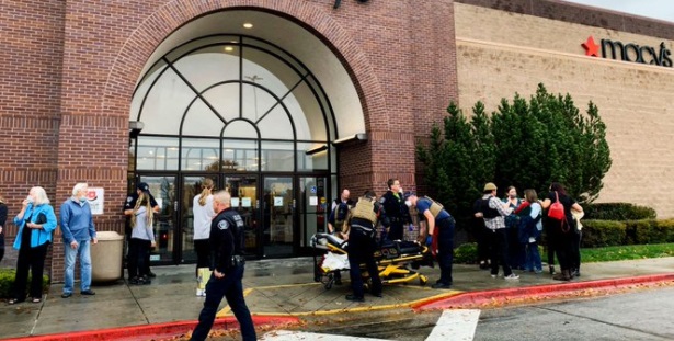 PHOTO Police Taking A Body Out Of Macy's In Boise Idaho After Shooting