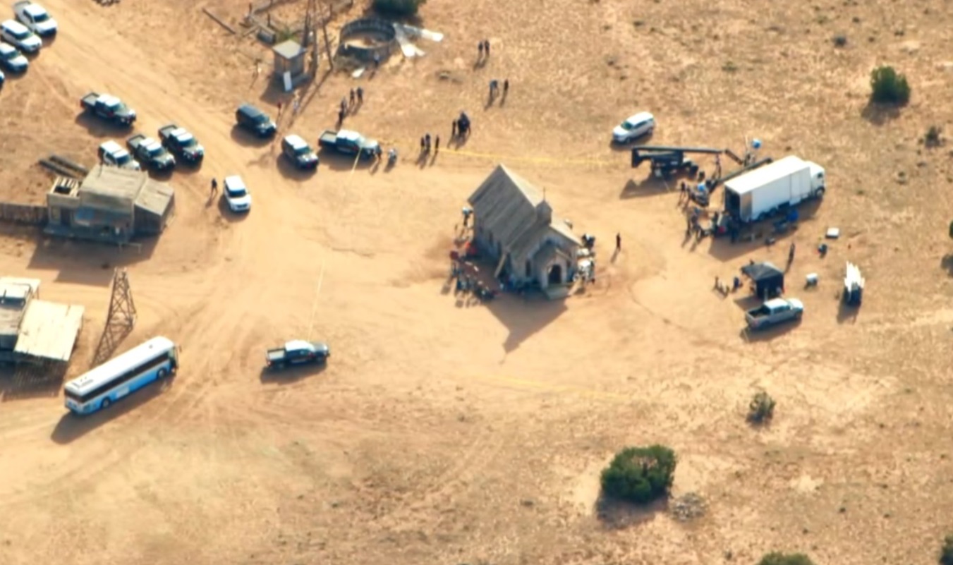 PHOTO Santa Fe Sheriff's Surrounding Scene At Bonanza Creek Ranch In New Mexico Where Alec Baldwin Shot Someone Dead