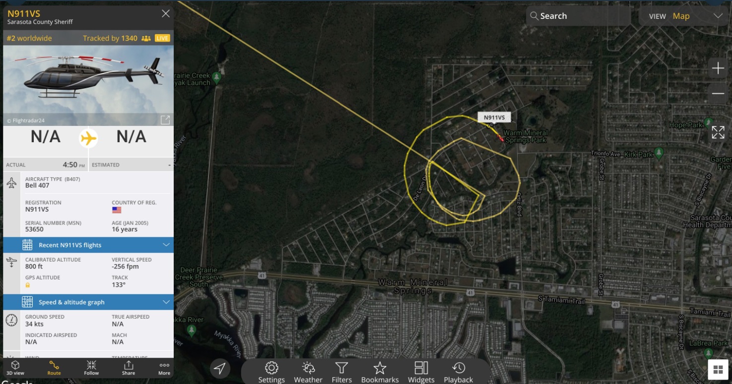 PHOTO Sarasota County Sheriff's Office Is So Sure Brian Laundrie Is In The Area They Circled Warm Mineral Springs Park And Still Came Up Empty