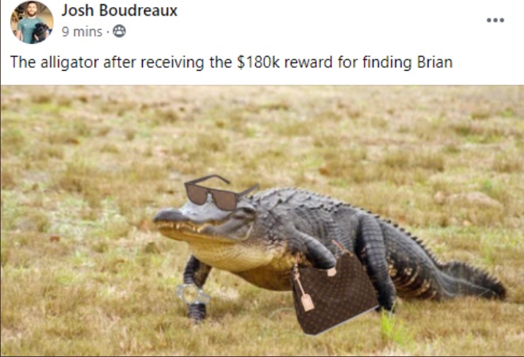 PHOTO The Alligator After Receivng The 180K Reward For Finding Brian Laundrie