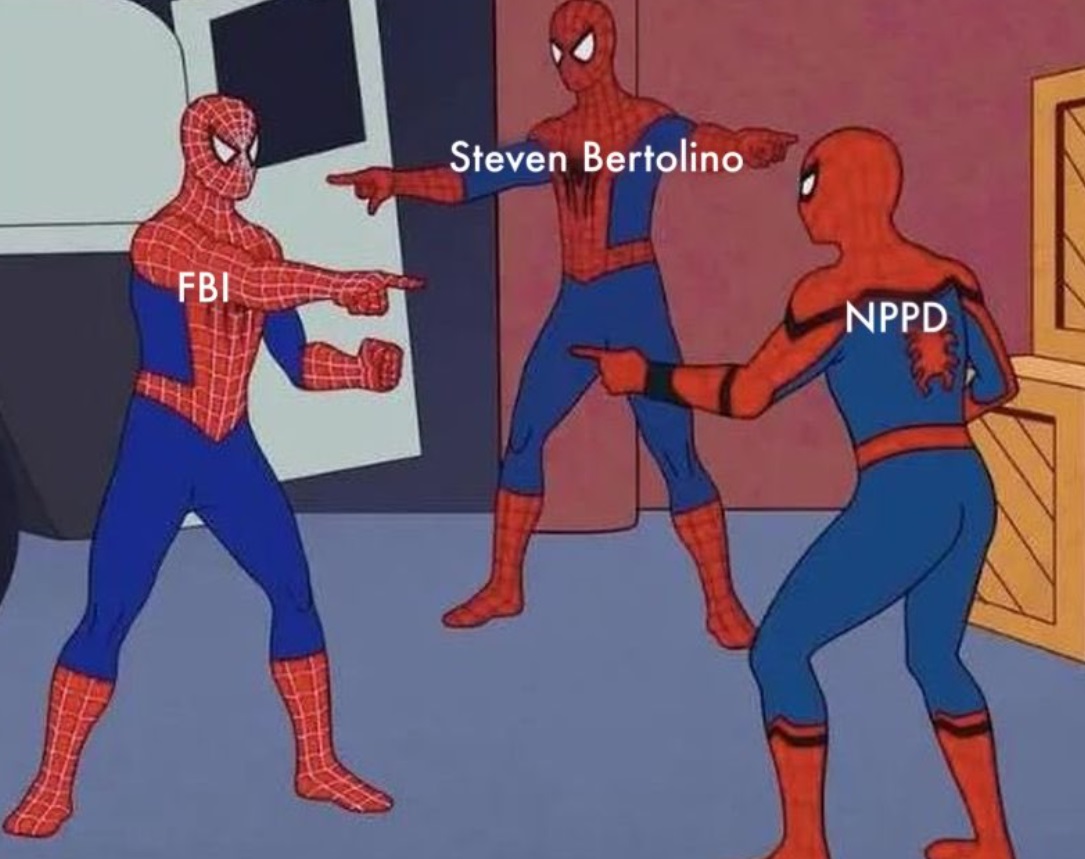 PHOTO Welcome To The Blame Game Steven Bertolino Pointing His Finger At FBI And NPPD Pointing Finger At FBI Brian Laundrie Meme